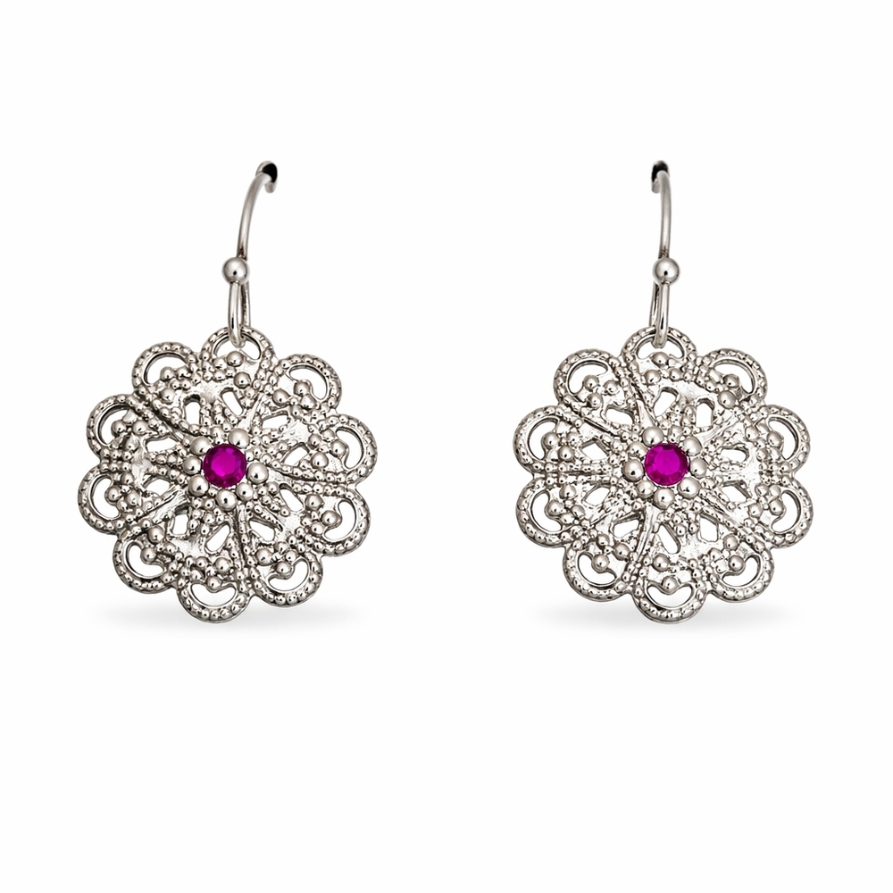 NIB Avon Burgundy Crystal Jewelry Set Necklace Earrings Adjustanle Ring Gift Box - Picture 5 of 8